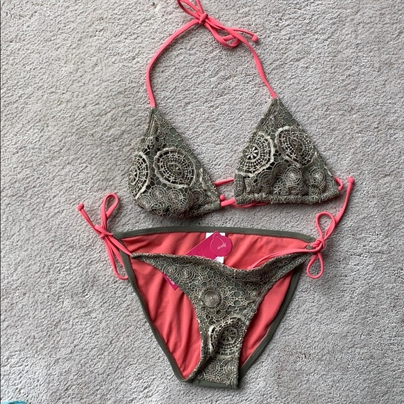 Xhilaration Other - NWT Xhilaration taupe/gray/orange bikini.